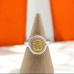 6.5 Elegant Gold and Silver Women's Ring sterling silver 925